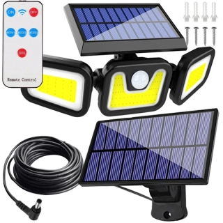 Solárna lampa 171 LED so senzorom pohybu a súmraku