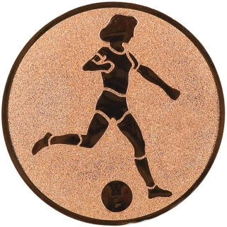 Futbal ženský: Hliníkový emblém na trofej Ø 50 mm bronzová
