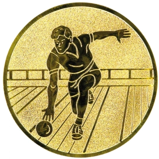 Bowling: Hliníkový emblém na trofej Ø 50 mm zlatá