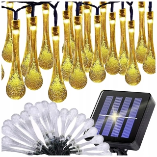 Záhradná solárna girlanda 20 LED kvapky
