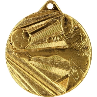 ME001 - Medaila kovová Futbal - ø 50mm / emblém 50mm - zlatá