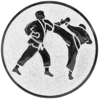 Karate: Hliníkový emblém na trofej Ø 50 mm strieborná