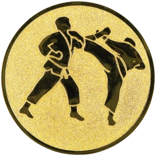 Karate: Hliníkový emblém na trofej Ø 50 mm zlatá