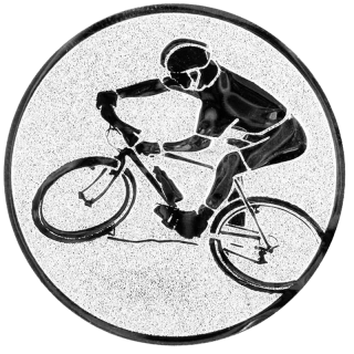Horská cyklistika: Hliníkový emblém na trofej Ø 50 mm strieborná