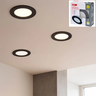 Vodotesné LED bodové svietidlo EMOS 4,5W, 345 lm, 2700K/4000K, IP65: čierne