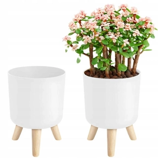 Kvetináč na nožičkách 14cm biely