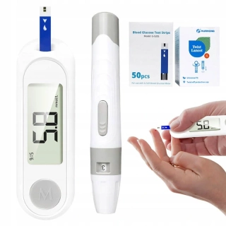 Digitálny glukometer s testovacími prúžkami a lancetami