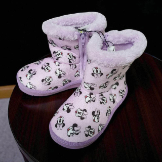 Minnie - Detské topánky s kožušinkou ružové