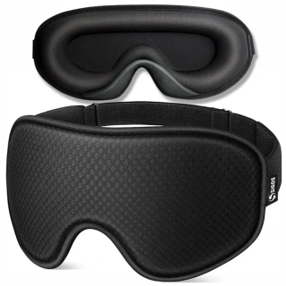 Ergonomická 3D maska na oči na spanie čierna