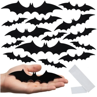 Netopiere 3D nálepky na Halloween 56 ks