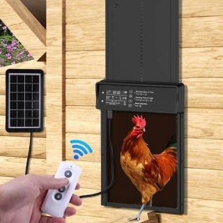 Automatické dvere do kurníka so solárnym panelom a diaľkovým ovládaním