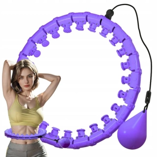 Hula hop so závažím masážna obruč fialová