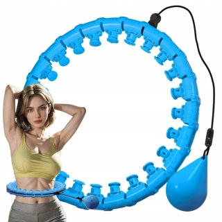 Hula hop so závažím masážna obruč modrá