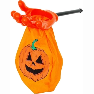 Halloween taška na sladkosti s rukoväťou – oranžová, 55 cm