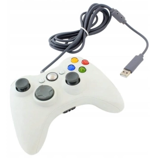 Ovládač na PC a XBOX 360 s káblom biely