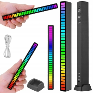 LED panel RGB reagujúci na zvuk USB čierny