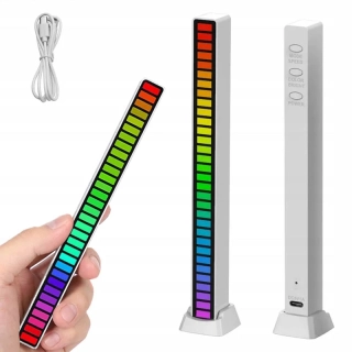 LED panel RGB reagujúci na zvuk USB biely