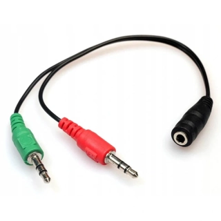 Adaptér pre slúchadlá mini jack 3,5 mm s mikrofónom