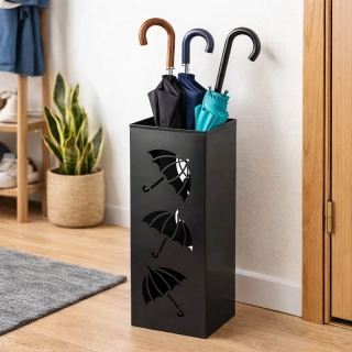 Kovový stojan na dáždniky 42cm čierny