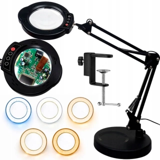 Stolná lampa s lupou 10×
