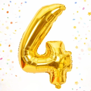 Fóliový balón číslo 4 zlatý 66 cm