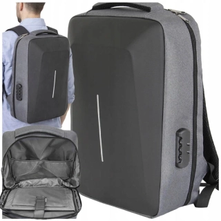 Batoh na notebook 15 L s kódovým zámkom sivý