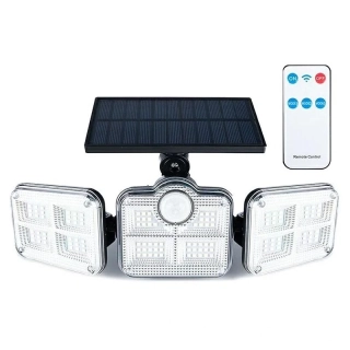 Solárne LED svetlo s pohybovým senzorom a diaľkovým ovládaním 122 LED