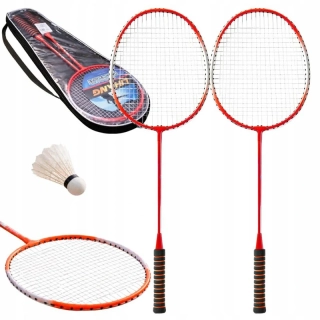 Bedmintonové rakety set 2 ks červené + puzdro 