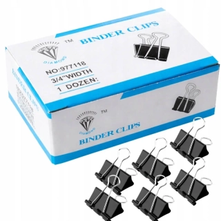 Klipy na papier 19 mm – 12 ks