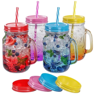 LED pohár so slamkou 450 ml