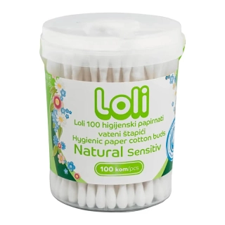 Vatové tyčinky Loli Natural Sensitiv 100 ks