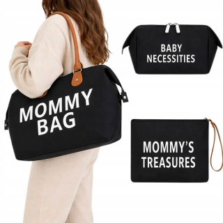 Taška pre mamičku Mommy Bag 3v1 čierna