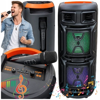 Bezdrôtový Bluetooth mikrofón s reproduktorom karaoke 60 cm 40W