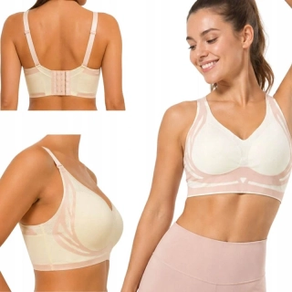 Dámska športová podprsenka push up 2XL biela