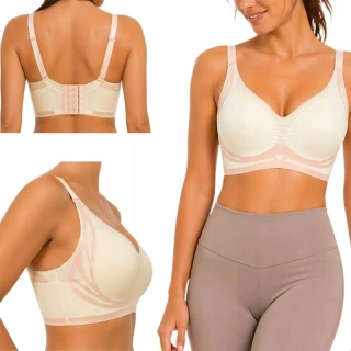 Dámska športová podprsenka push up L biela