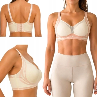 Dámska športová podprsenka push up XL biela