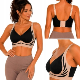 Dámska športová podprsenka push up 2XL čierna
