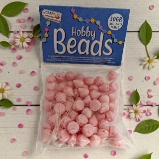 Ružové hobby korálky mix tvarov 30 g