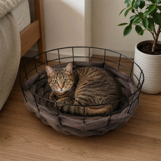 Mačací pelech Cat Basket 38 cm – antracitový pelech pre mačky s kovovou konštrukciou