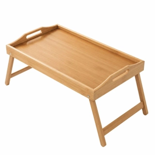 Bambusový stolík pod notebook a na raňajky