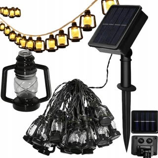 Solárna LED girlanda s 30 lampiónmi 6,3 m