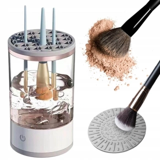 Čistička a sušička štetcov na make-up USB biela
