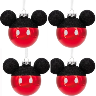 Disney vianočné gule Mickey Mouse 7 cm – sada 4 ks