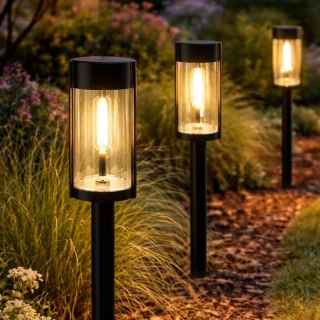 Solárna zapichovacia záhradná LED lampa 57 cm