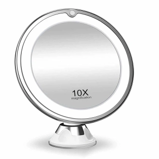 Kozmetické zväčšovacie zrkadlo s LED osvetlením 10×