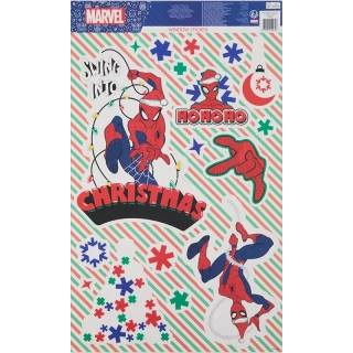 Vianočné okenné nálepky Marvel Spider-Man – hárok 48 × 29 cm