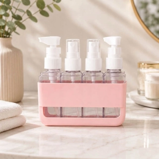 Cestovné fľaštičky na kozmetiku 4 x 50 ml ružové