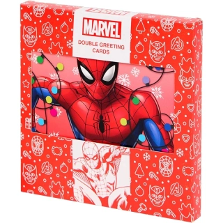 Marvel Spider-Man vianočné pohľadnice s obálkami – 8 ks