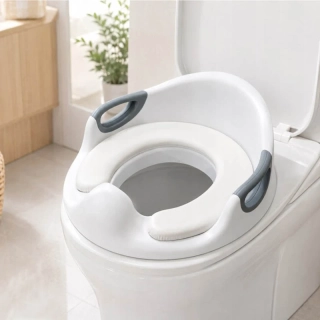 Detské WC sedadlo s rukoväťami a mäkkým sedením