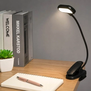 LED lampička na čítanie s klipom a USB nabíjaním